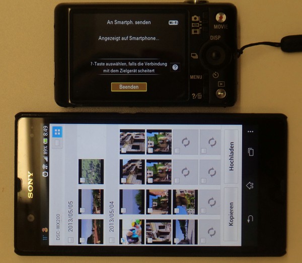 Sony WX 200 - Bilder am Smartphone anzeigen - smartcamnews.eu