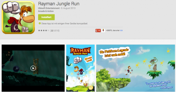 Sony Xperia Z Tablet - Rayman Jungle Jump